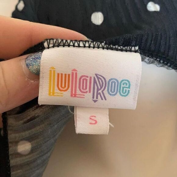 🔮LULAROE | Black Polka Dot Ribbed Kimono - Picture 4 of 4